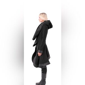 Gelareh crocodile hooded wool coat